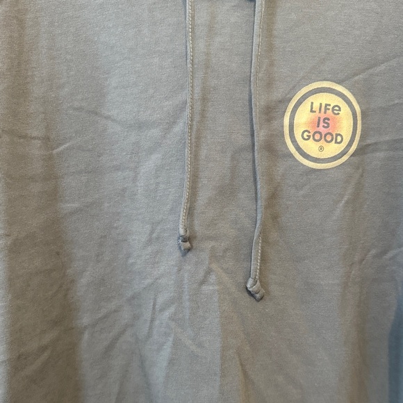 Life Is Good Slate Blue/Gray/Green Hooded Long-Sleeve Pullover - Picture 6 of 14